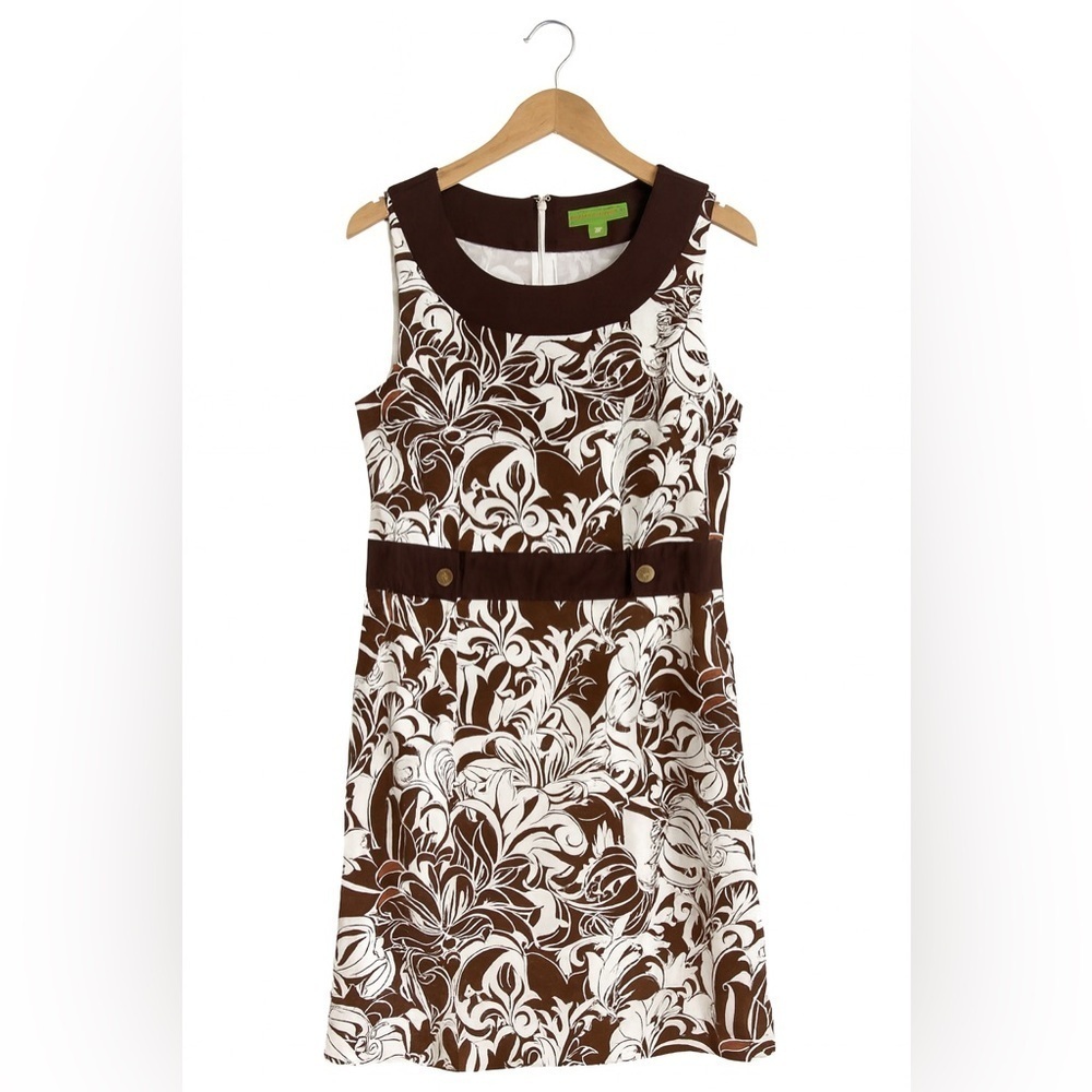 Island Republic Women’s Size 10 Brown & White Sleeveless Dress